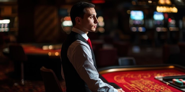 Live dealer hosting Taiwan Pools table on joker5000 login with high-definition studio setup